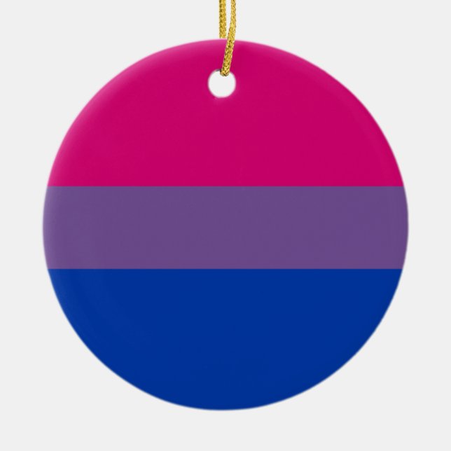 Bisexuell stolthetsflagga julgransprydnad keramik (Framsidan)