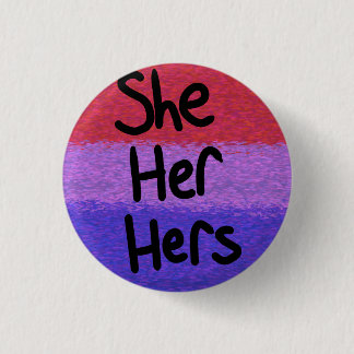Bisexuell stolthetsflagga pronomen pinne hon/henne knapp