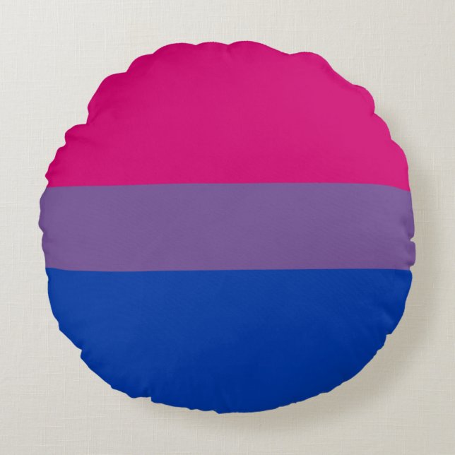 Bisexuell stolthetsflagga rund kudde (Framsidan)