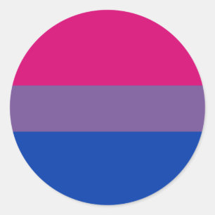 Bisexuell stolthetsflagga runt klistermärke