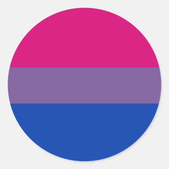 Bisexuell stolthetsflagga runt klistermärke (Framsida)
