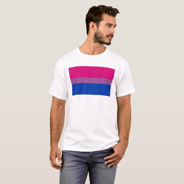 Bisexuell stolthetsflagga t shirt (Hel framsida)