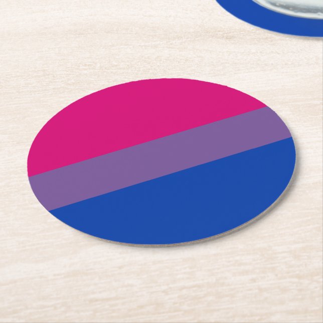 Bisexuell stolthetsflagga underlägg papper rund (Vinklad)