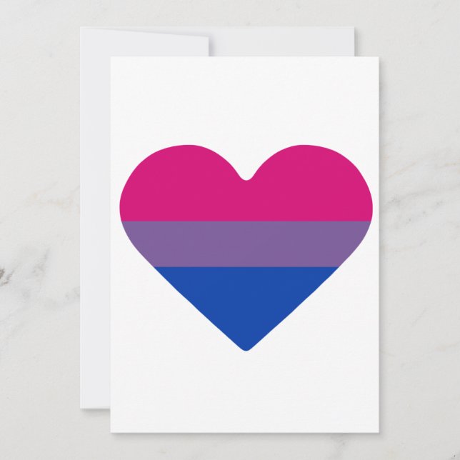 Bisexuell stolthetsflaggas hjärta julkort (Framsida)