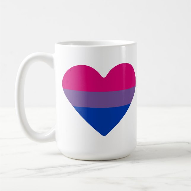 Bisexuell stolthetsflaggas hjärta kaffemugg (Vänster)
