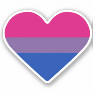 Bisexuell stolthetsflaggas hjärta klistermärken