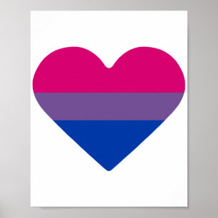 Bisexuell stolthetsflaggas hjärta poster