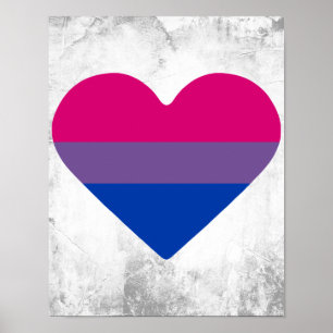Bisexuell stolthetsflaggas hjärta poster
