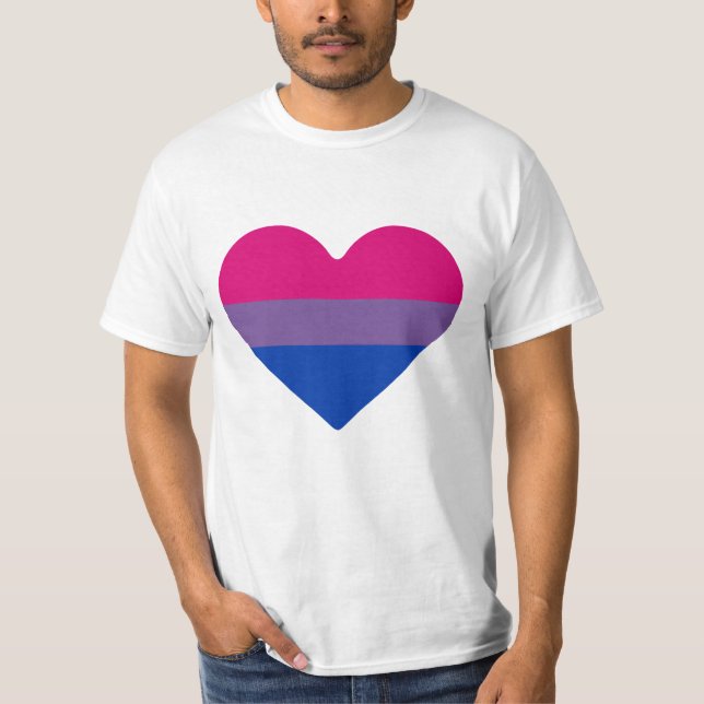 Bisexuell stolthetsflaggas hjärta t shirt (Framsida)