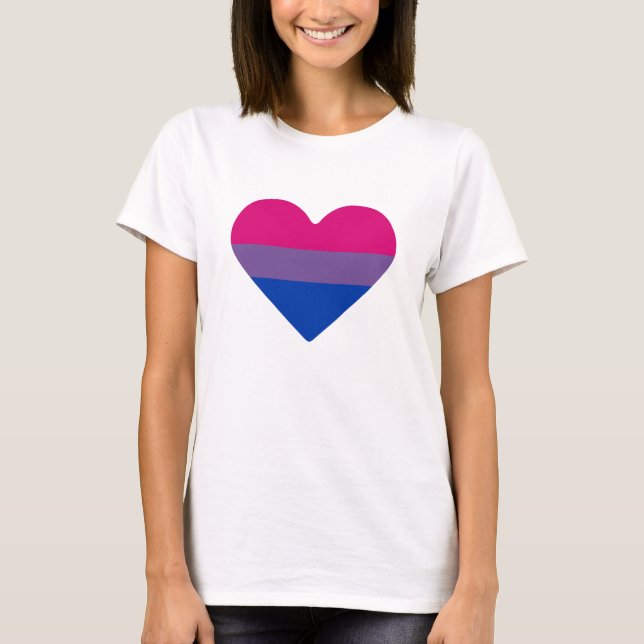 Bisexuell stolthetsflaggas hjärta t shirt (Framsida)