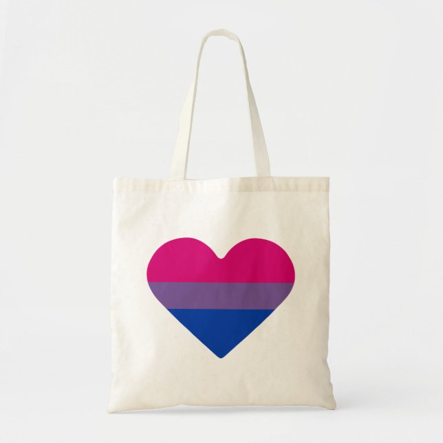 Bisexuell stolthetsflaggas hjärta tygkasse (Framsidan)