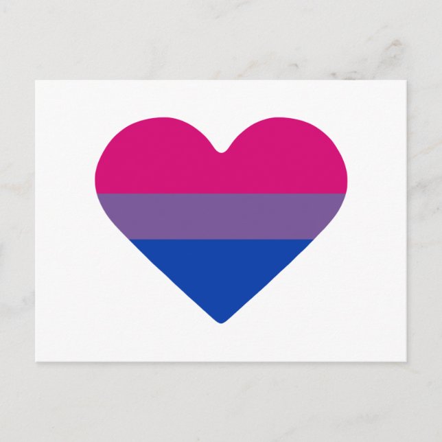 Bisexuell stolthetsflaggas hjärta vykort (Framsida)
