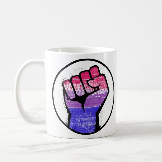 Bisexuell stolthetsnäve cirkel kaffemugg (Vänster)