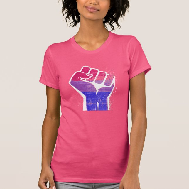 Bisexuell stolthetsnäve t shirt (Framsida)