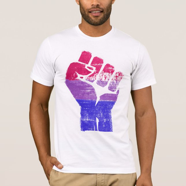 Bisexuell stolthetsnäve t shirt (Framsida)
