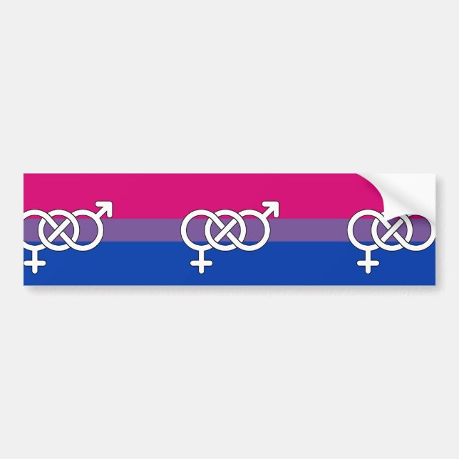 Bisexuell stolthetssymbolflagg bildekal (Framsidan)