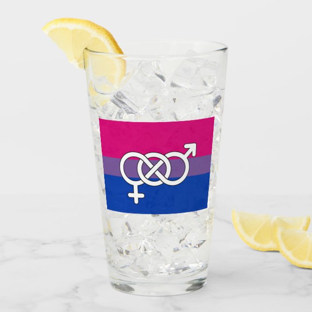 Bisexuell stolthetssymbolflagg glaskopp (Framsida Ice)