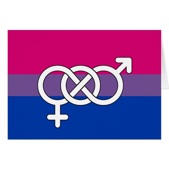 Bisexuell stolthetssymbolflagg hälsningskort (Framsidan Horizontal)