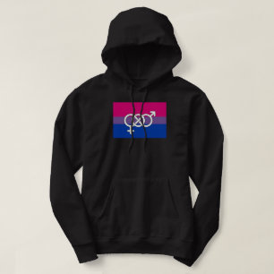 Bisexuell stolthetssymbolflagg hoodie