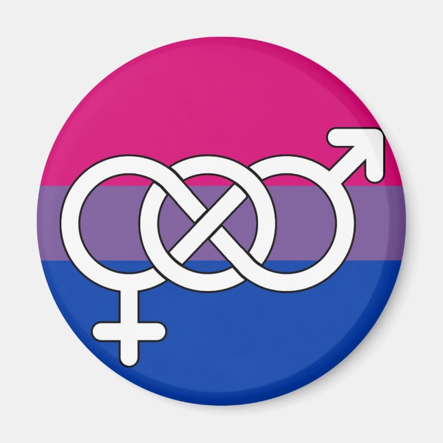 Bisexuell stolthetssymbolflagg magnet (Framsidan)