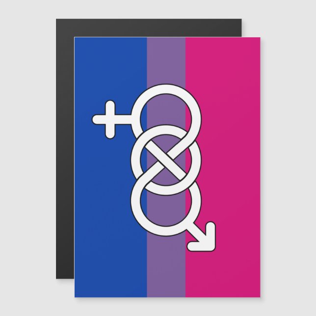 Bisexuell stolthetssymbolflagg magnetisk inbjudningskort (Fram/baksida)