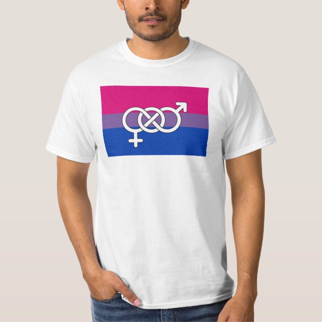 Bisexuell stolthetssymbolflagg t shirt (Framsida)