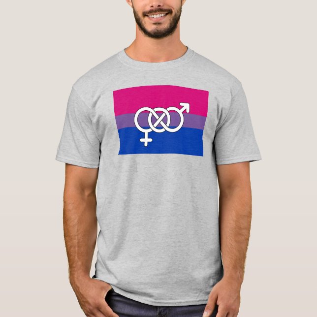 Bisexuell stolthetssymbolflagg t shirt (Framsida)