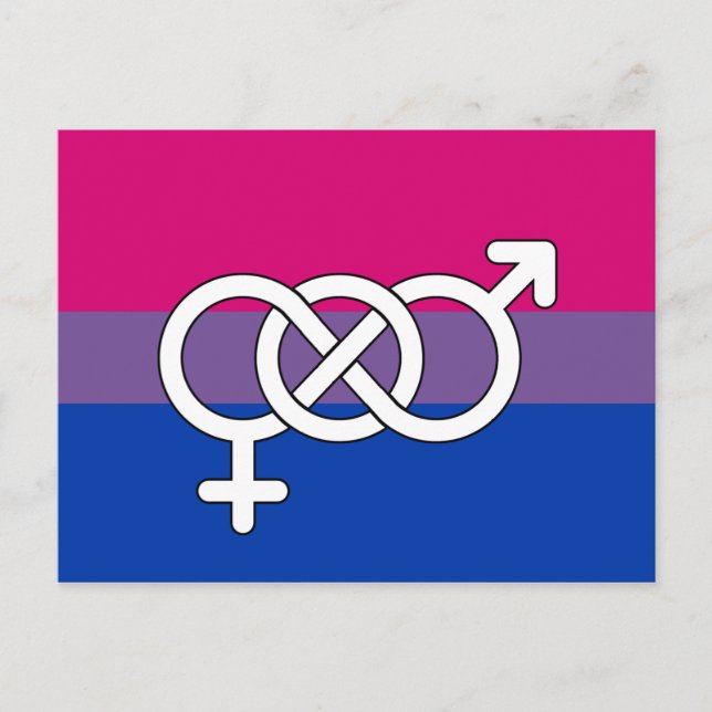Bisexuell stolthetssymbolflagg vykort (Framsida)