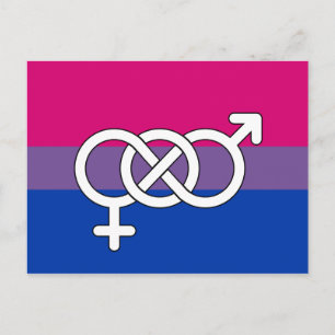 Bisexuell stolthetssymbolflagg vykort