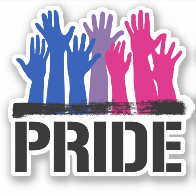 Bisexuell Tillsammans Pride Klistermärken (Framsida)