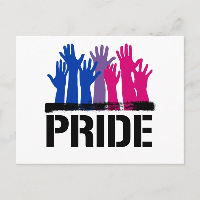 Bisexuell Tillsammans Pride Vykort (Framsida)