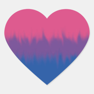 Bisexuella flaggsticker hjärtformat klistermärke