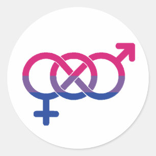 Bisexuella symbol- och flaggaklistermärkear runt klistermärke