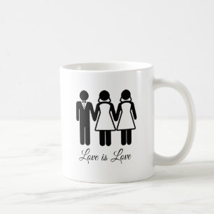 BISEXUELLT BRÖLLOP KÄRLEK ÄR KÄRLEK KAFFEMUGG