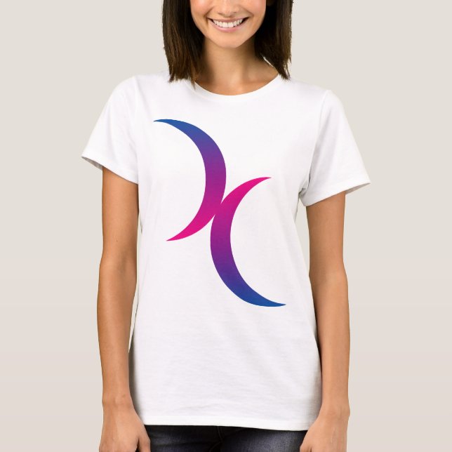 Bisexuellt månesymbol t-shirt (Framsida)