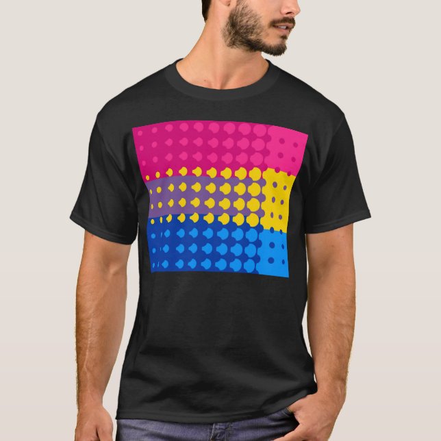 Bisexuellt/Pansexual (design 1) Tee Shirt (Framsida)
