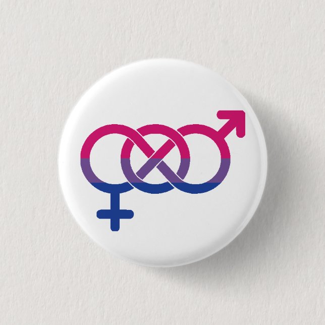 Bisexuellt symbol- och flaggaemblem knapp (Framsida)
