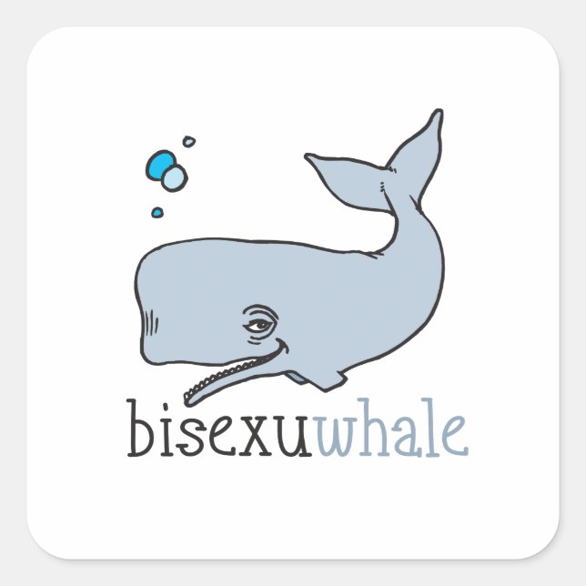 BISEXUWHALE FYRKANTIGT KLISTERMÄRKE (Framsida)