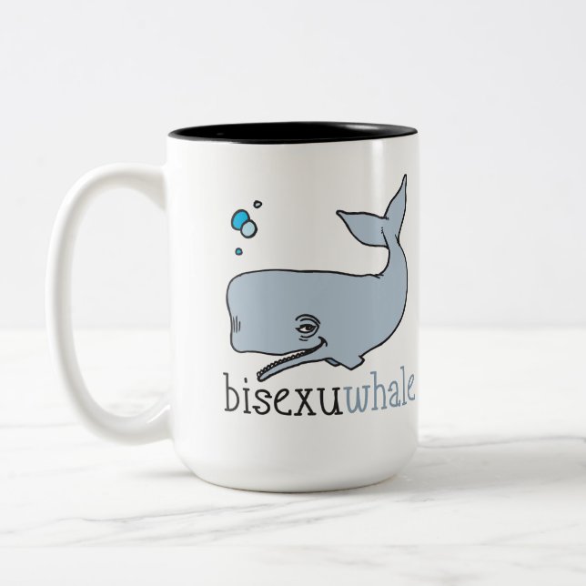 BISEXUWHALE Två-Tonad MUGG (Vänster)