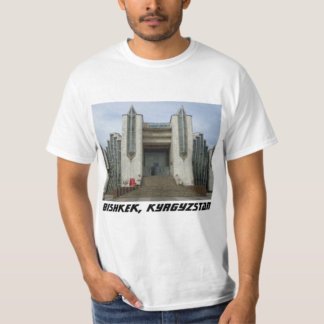 Bishkek Bröllaspalats - Sovjetisk Arkitektur T-shirt (Framsida)