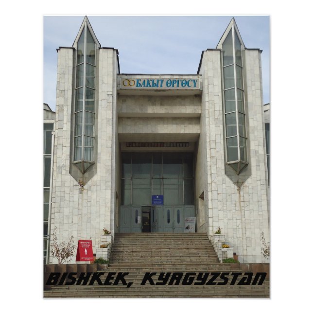 Bishkek Sovjet USSR Bröllaspalats - Kirgizistan Fototryck (Framsidan)