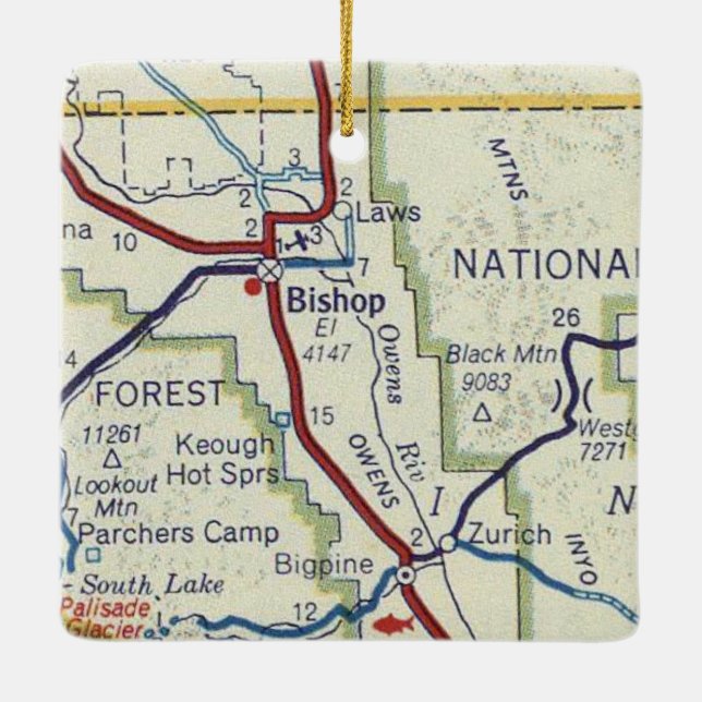 Bishop CA och Keough Hett Vår Julgransprydnad Keramik (Baksida)