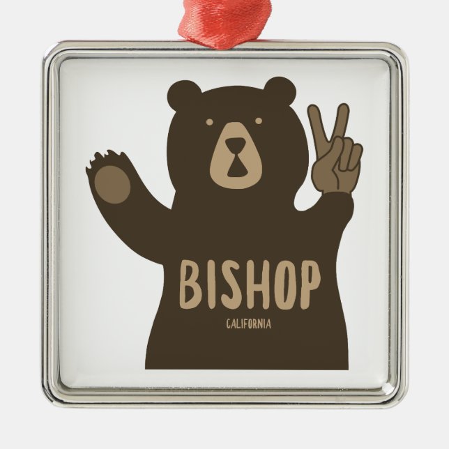 Bishop California Peace Bear Julgransprydnad Metall (Framsidan)
