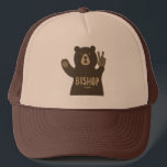 Bishop California Peace Bear Keps<br><div class="desc">With world class rock climbing and bouldering,  fishing,  and the beautiful Sierra Nevada mountains as a backdrop Bishop California is an adventure mecca. This great vintage design has a retro look.</div>
