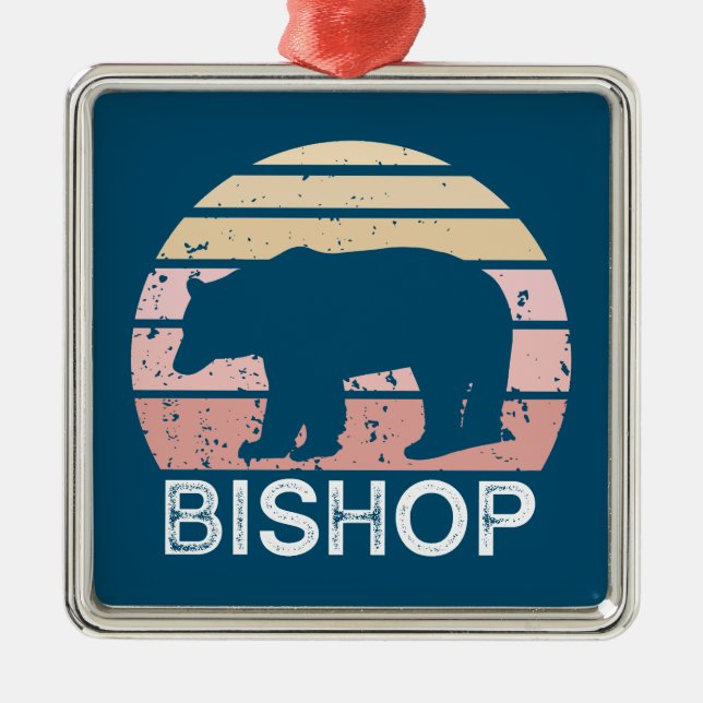 Bishop California Retro Bear Julgransprydnad Metall (Framsidan)