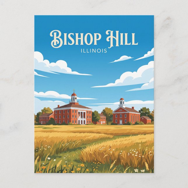 Bishop Hill Illinois Vykort (Framsida)