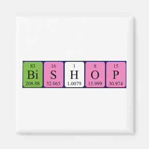 Bishop Periodisk bord namn magnet