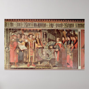 Bishop Robert Sherburne med Henry VIII Poster