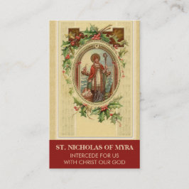 BISHOP ST. NICHOLAS OF MYRA PRAYER HELIGA CARDS VISITKORT