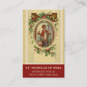 BISHOP ST. NICHOLAS OF MYRA PRAYER HELIGA CARDS VISITKORT